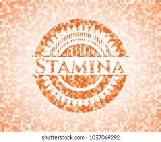 Stamina orange mosaic emblem