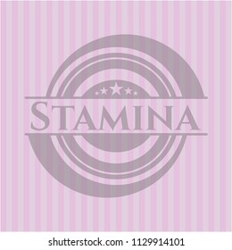 Stamina retro style pink emblem