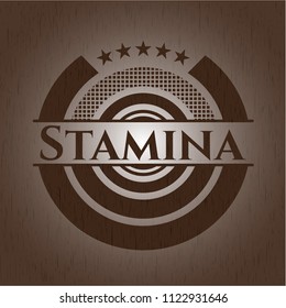 Stamina retro wooden emblem