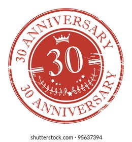 Stamp 30 anniversary, vector illustration svg