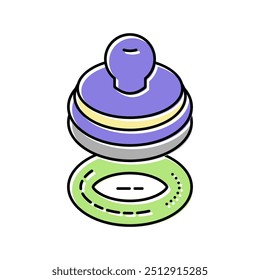 Sello para aceptar el símbolo de color de la concesión. Sello para aceptar el Vector de la concesión. Ilustración aislada del símbolo