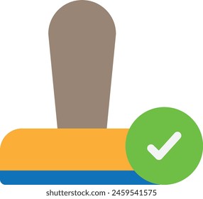 Stamp Accept Done Icon Vector Flat Illustration