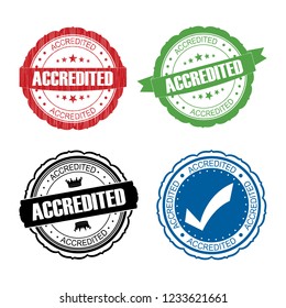 Stamp Accredited set .vector illustration
