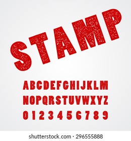 Stamp Alphabetic Font And Number