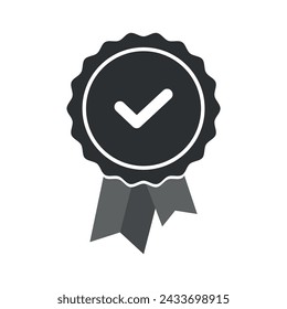 stamp of approval vectorized flat icon, vector illustration for websites and graphic resources.