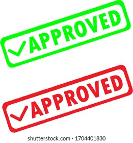 stamp approved red and green color
