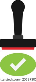 Icono de sello aprobado Ilustración plana de Vector