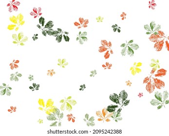 Stamp of asymmetric maple leaf, isolated on white background. Objects isolated on white. Overlay template.