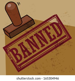 Stamp Banned, vector illustration