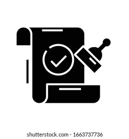 Stempelschwarz Symbol, Concept Illustration, Vektorillustration-Flachsymbol, Bildzeichen.