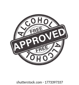 Stamp, black seal. Guaranteed proven quality of the goods. It does not contain alcohol. Reliable protection of customers, confidence in the purchase. Approved recommended product. Vector image.