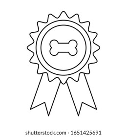stamp with bone dog isolated icon vector illustration design