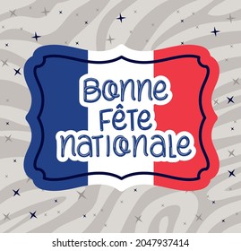 stamp with bonne fete nationale