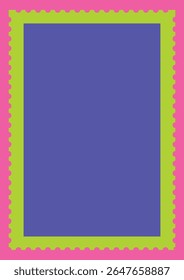 Stamp border frame design for design cards, invitations, menus, stationery, banners, postcards. Minimalist frame on trend