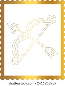 Stamp with bow and arrow gradient Valentine's day.
