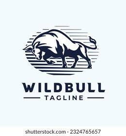 Idea de plantilla de diseño de logotipo de vectores de toros de sello