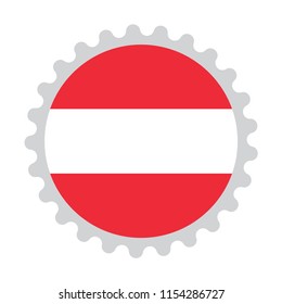 Stamp button flag map of Austria