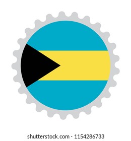 Stamp button flag map of Bahamas