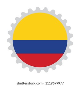 Stamp button flag map of Colombia
