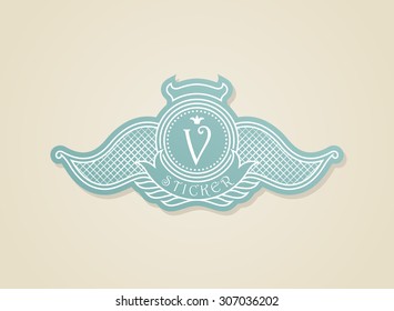 Marcar elementos de diseño caligráfico. emblema de monograma vectorial de lujo. Icono de símbolo ornamento