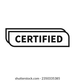Stamp Certified In Black Line Rectangle Shape

