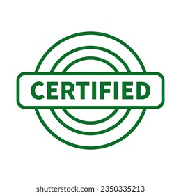 Stamp Certified In Green Line Circle Shapes
