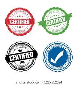 Stamp Certified set .vector illustration