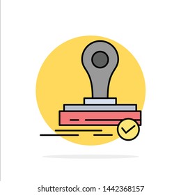 Stamp, Clone, Press, Logo Abstract Circle Background Flat color Icon
