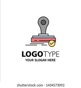 Stamp, Clone, Press, Logo Business Logo Template. Flat Color