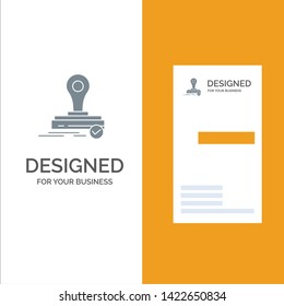 Stamp, Clone, Press, Logo Grey Logo Design and Business Card Template