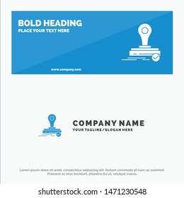 Stamp, Clone, Press, Logo SOlid Icon Website Banner and Business Logo Template. Vector Icon Template background