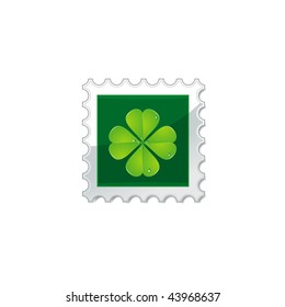 Stamp with clover. Vector illustration