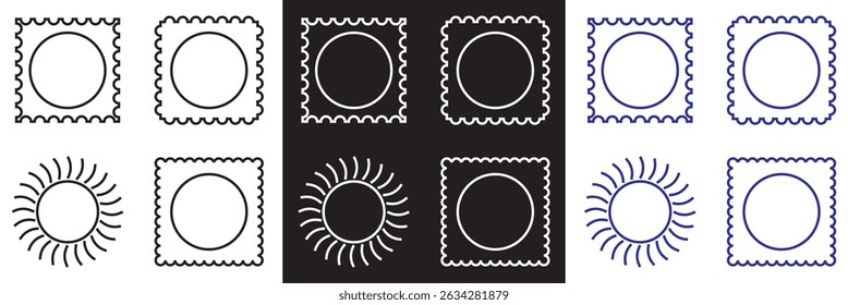 Stamp coastal frames. Vintage squiggle borders. Hand drawn frame for menu, wedding invitation, coastal party frame design.Design for websites, mobile interfaces, presentations, banner, poster  etc. 