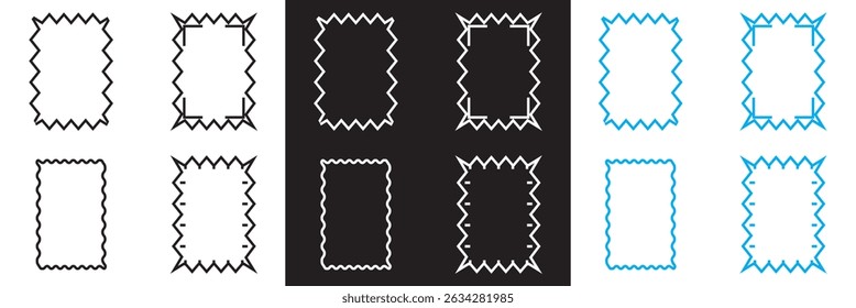 Stamp coastal frames. Vintage squiggle borders. Hand drawn frame for menu, wedding invitation, coastal party frame design.Design for websites, mobile interfaces, presentations, banner, poster  etc. 