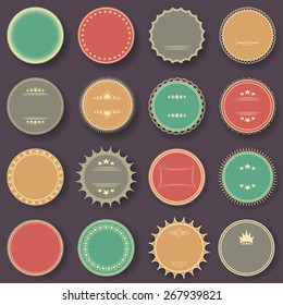 Stamp collection. Set of templates of labels. Bright colors      