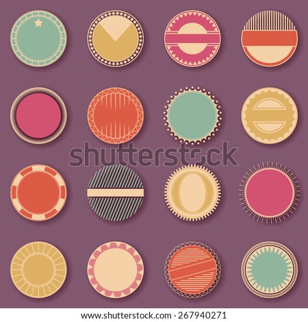 Stamp collection. Set of templates of labels in bright colors      