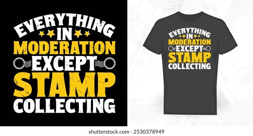 Colecionador de selos Engraçado Vintage Stamp Collector T-shirt Design