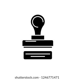 Stamp of the company black icon, vector sign on isolated background. Stamp of the company concept symbol, illustration 