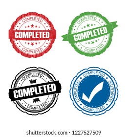 Stamp Completed set .vector illustration