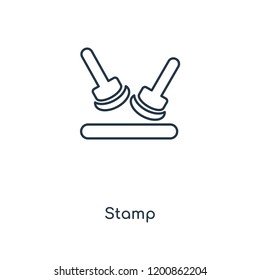 Stamp concept line icon. Linear Stamp concept outline symbol design. This simple element illustration can be used for web and mobile UI/UX.