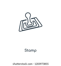 Stamp concept line icon. Linear Stamp concept outline symbol design. This simple element illustration can be used for web and mobile UI/UX.
