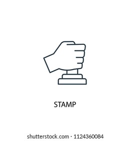 Stamp concept line icon. Simple element illustration. Stamp concept outline symbol design from Accounting set. Can be used for web and mobile UI/UX