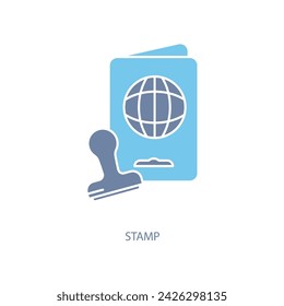 stamp concept line icon. Simple element illustration. stamp concept outline symbol design.