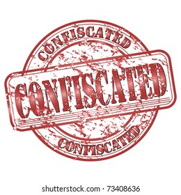 Stamp confiscated - vector illustration on white background. Easy editable.