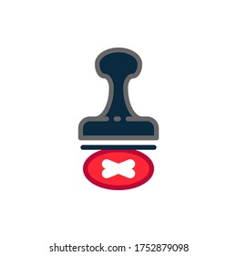 Marca con signo cruzado, rechaza los iconos de contorno rellenos. Ilustración vectorial. Trazo editable. Icono aislado adecuado para web, infografías, interfaz y aplicaciones.