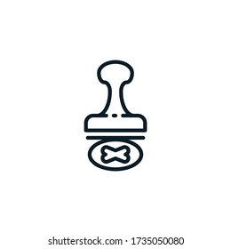 Stamp with cross sign, reject outline icons. Vector illustration. Editable stroke. Isolated icon suitable for web, infographics, interface and apps.