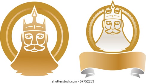 Stamp with a crown, a king and a place for your text