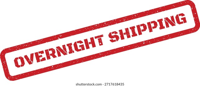 Um design de selo com "Overnight Shipping", perfeito para logística, e-commerce, serviços de entrega acelerada ou etiquetas de transporte.