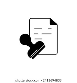 icono de línea de concepto de documento de sello. Ilustración de elemento simple. diseño de símbolos de esquema de concepto de documento de marca.