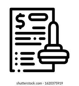 Stamp Document Icon Vector. Outline Stamp Document Sign. Isolated Contour Symbol Illustration